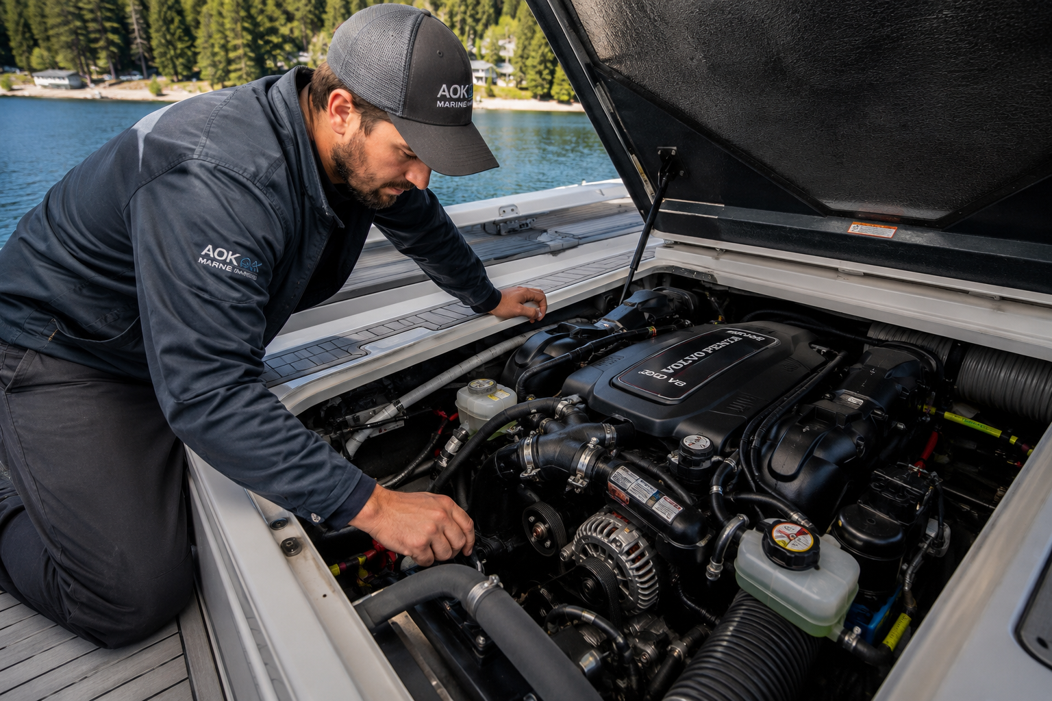 Comprehensive boat engine inspection and fluid check in Chilliwack