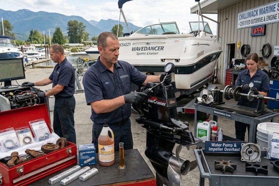 Boat outdrive repair cost and mechanical inspection in Chilliwack
